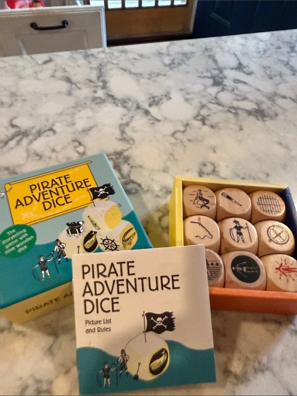 Pirate Adventure Dice Storytelling Game - Turquoise & Yellow